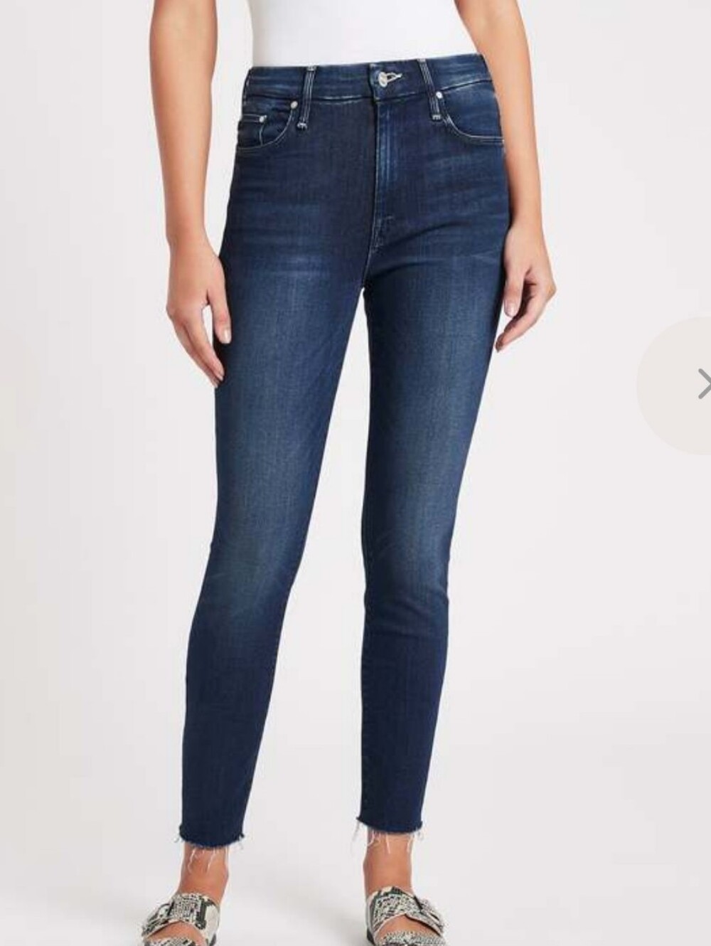 MOTHER Dark Indigo High-Rise Skinny Jeans